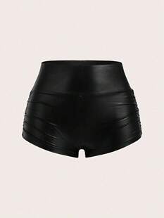 C 85567 High Waist Stretch Leather Shorts ���������o��Ƥ��ѝ