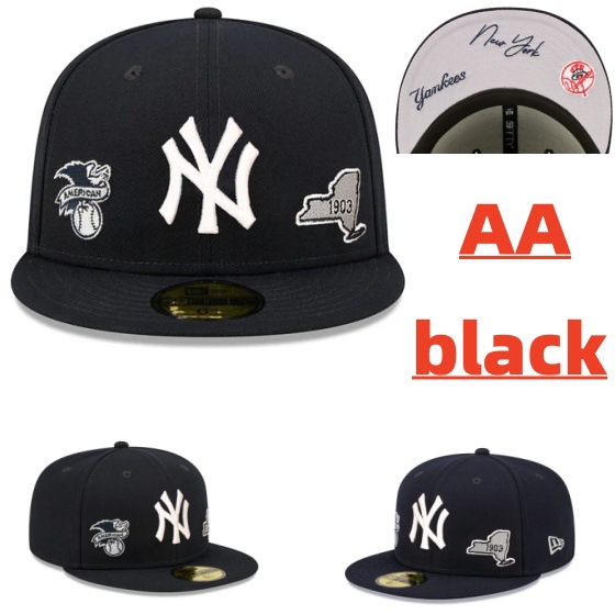 Comercio exterior de alta calidad estadounidense tamaño completamente cerrado sombrero de béisbol Dodge hip-hop Yankees bordado anti-uso sombrero plano