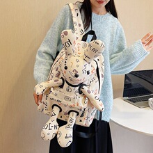 [直播同款]可爱卡通双肩包 新款式兔子少女背包 旅行大容量帆布包
