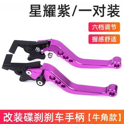 Modified Handle No.9 Far-reaching Disc: Other Electric Vehicle Accessories - purple-front-and-rear-disc-brake-horn-handlespair