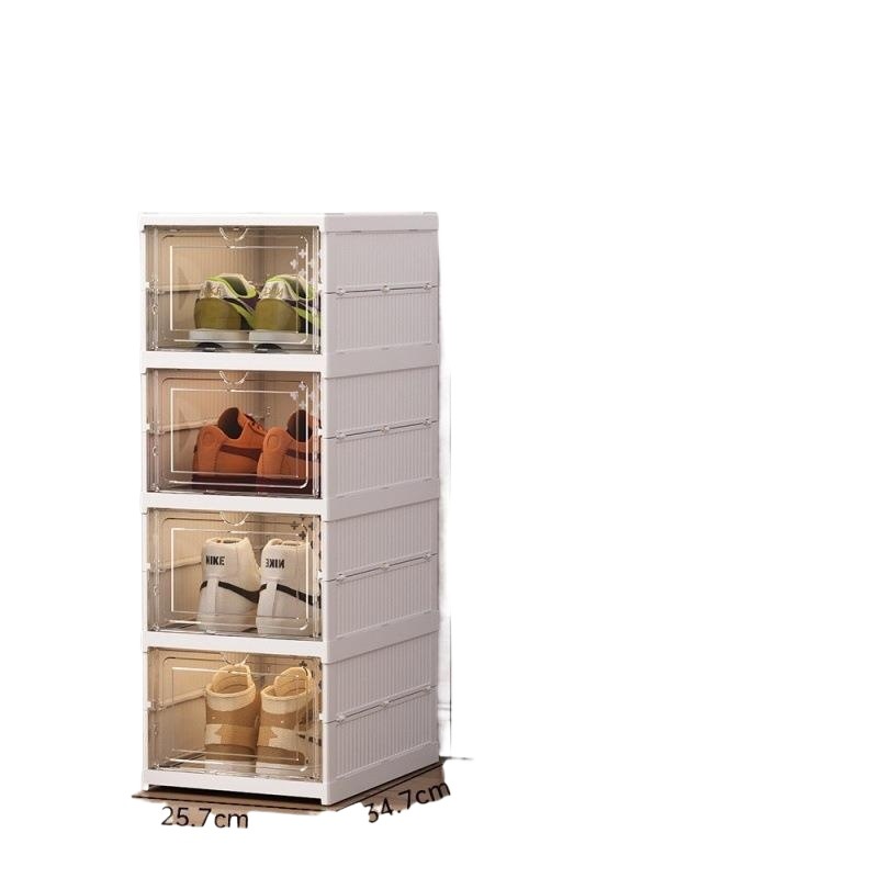 Zapatero, almacenamiento de zapatos de temporada de estilo japonés, cajón transparente, caja gruesa de varias capas, armario de zapatos plegable, plegable