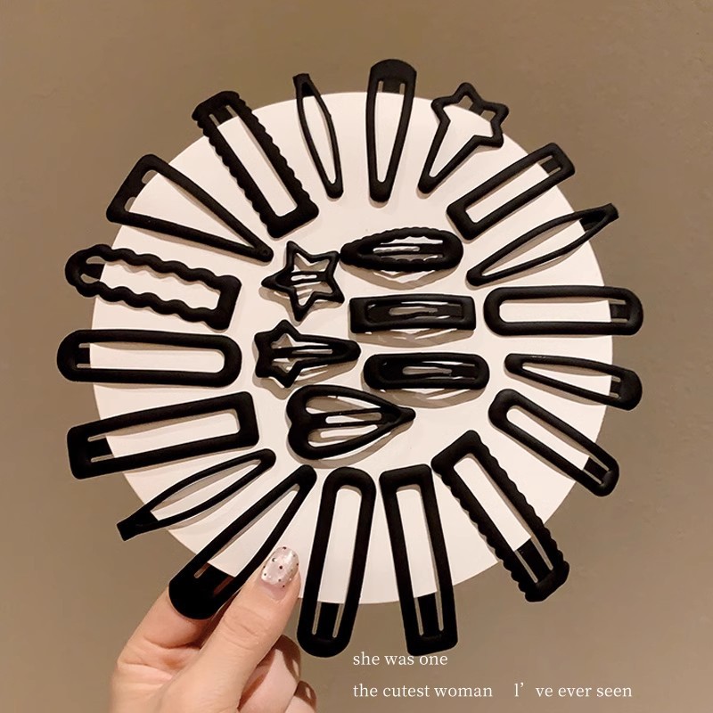 Clips de cabello negro simple lateral buquete clips de cabello mujer cabeza trasera artefacto acabado clips de cabello frente clips de cabello