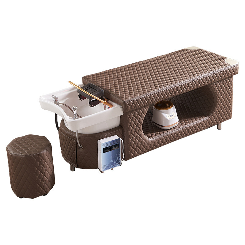 Masaje cabeza terapia cama peluquería especial peluquería salón de belleza calentador de agua temperatura constante circulación de agua fumigación tailandés cama de champú