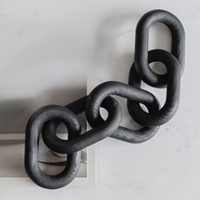 木链环装饰摆件可定制颜色咖啡桌艺术摆件家居道具五环装饰链