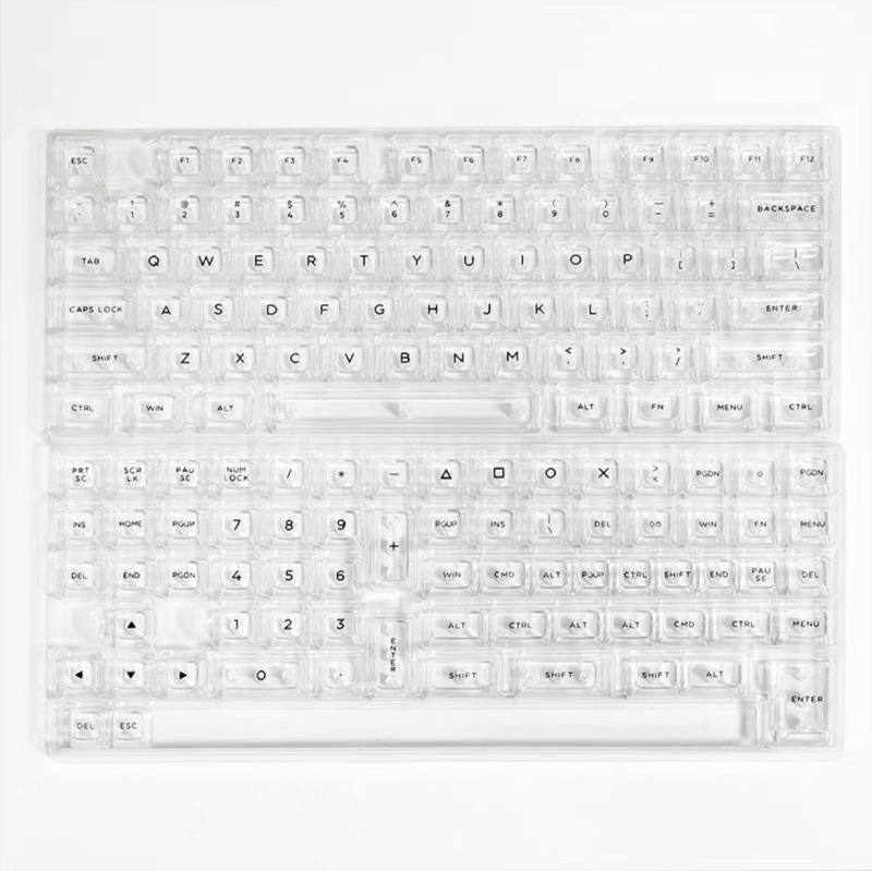 全透明水晶键帽 DIY客制化机械键盘通用键帽132键大全套 透明键帽|undefined