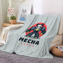 卡通熊猫头像跨境250克双面法兰绒毛毯单面印花 超柔睡毯礼品毯子