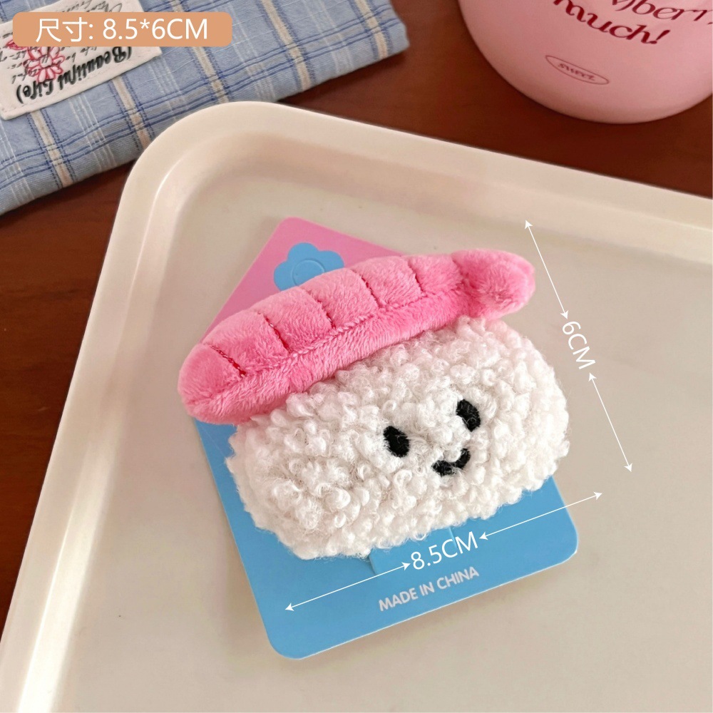 Arroz japonés de púrpura gatito muñeca colgante lindos clips de pelo de dibujos animados corazón de niña llaver colgando clips de borde