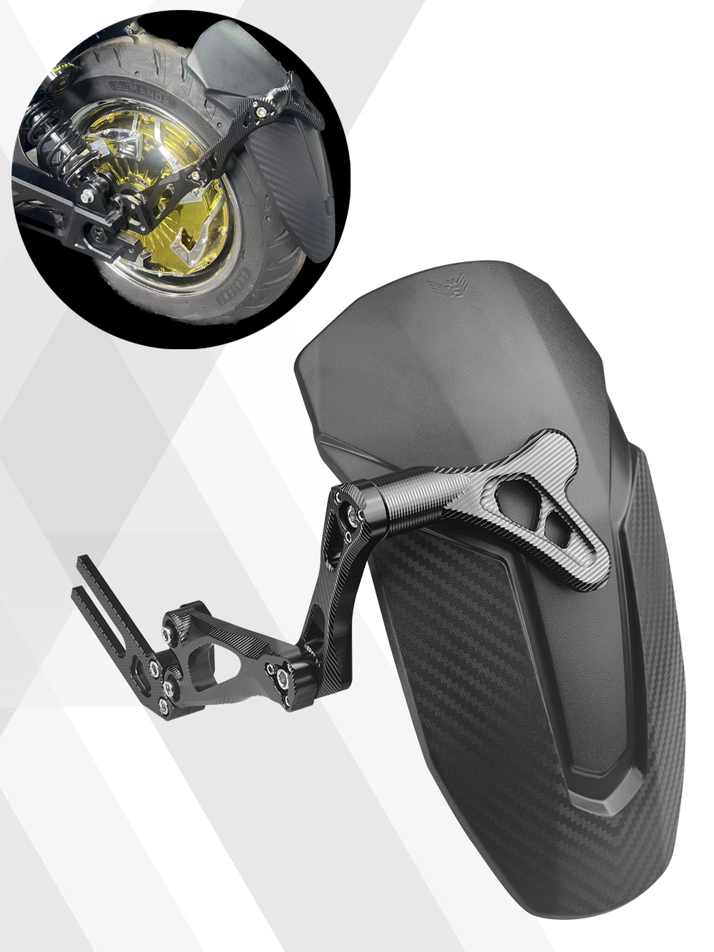 Suitable for No.9 M95Cmznzmix Mavericks N1S Electric Vehicle Universal Modification Accessories Imitation Carbon Fiber Rear Fender