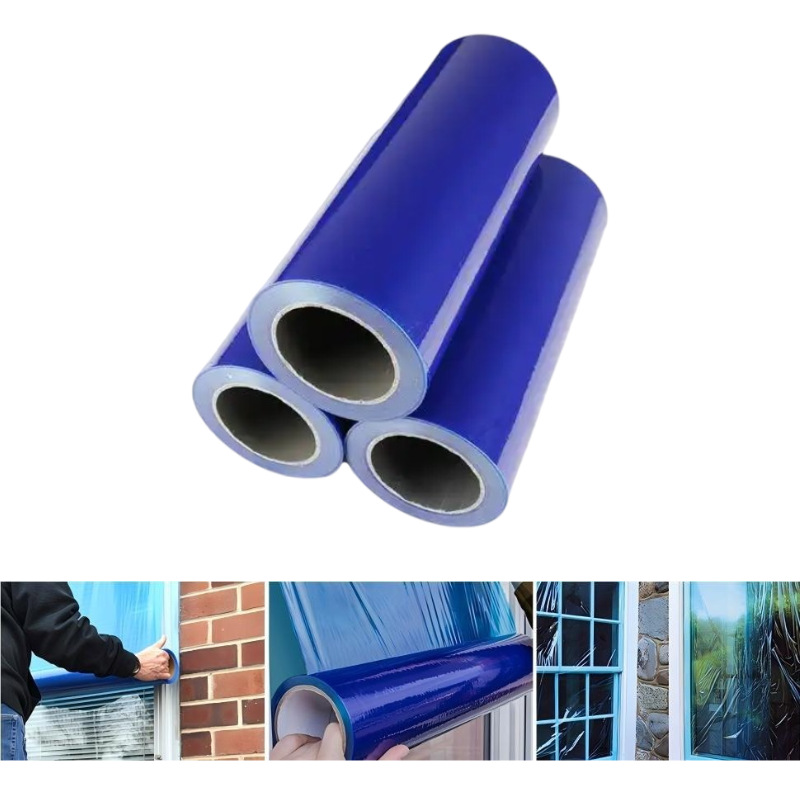 工厂直销可印刷LogoPE保护膜贴门窗玻璃防灰尘防刮花