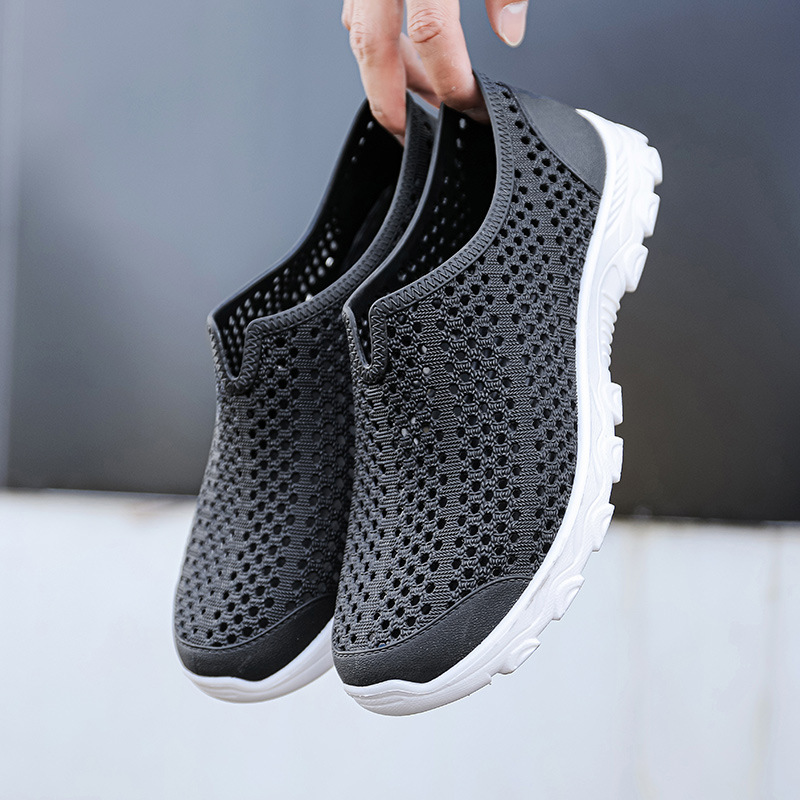 Shanghai Juli Croc Shoes Men's Summer Casual Thick-Soled Anti-Slip Driving Dad Style Breathable Baotou Plastic Mesh Sandals