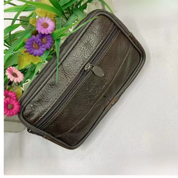 Factory direct men's new pure leather mobile phone waist bag belt increase cowhide multi-functional anti-theft waist bag for the elderly