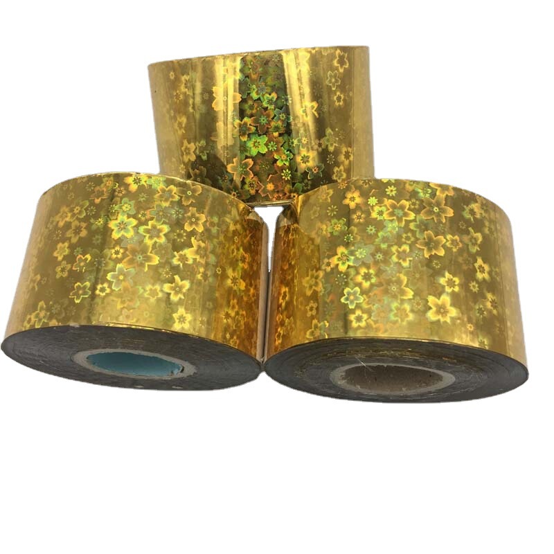 Retail mixed batch star paper gold and silver laser flower nail art transfer paper free mix and match a variety of optional