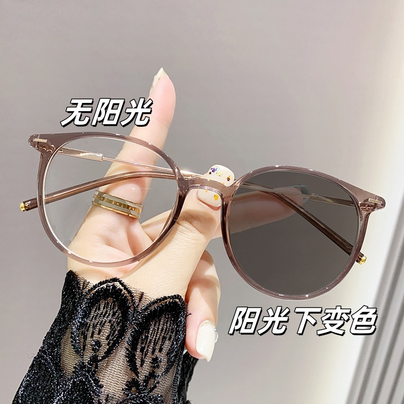 Luminoso cambio de color gafas de miopía de moda de alta definición anti-luz azul marco de gafas de alto nivel para estudiantes gafas de miopía terminadas