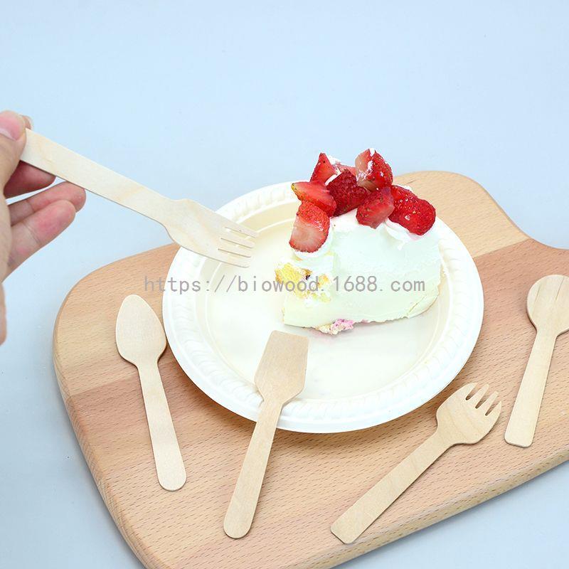 一次性木勺木制刀叉勺冰淇淋勺子西餐木勺木叉木刀甜品勺包邮