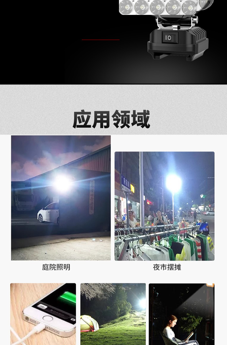 Handle-type LED work light 21V tool battery rechargeable outdoor lighting light for construction site, home decoration, emergency maintenance light