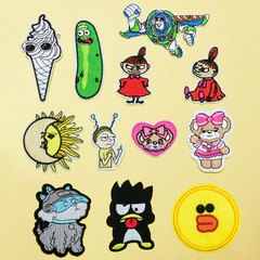 君樂服裝熨燙縫補貼跨境刺繡動漫背膠繡花章卡通刺繡補丁布貼