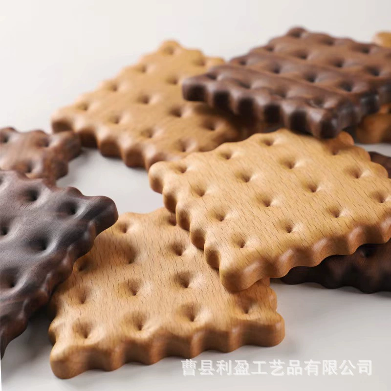 Круглые небольшие подставки под biscuit в виде печенья из цельного дерева, кухонная посуда, столовые изделия, утепляющая подкладка, основание кофейной чашки