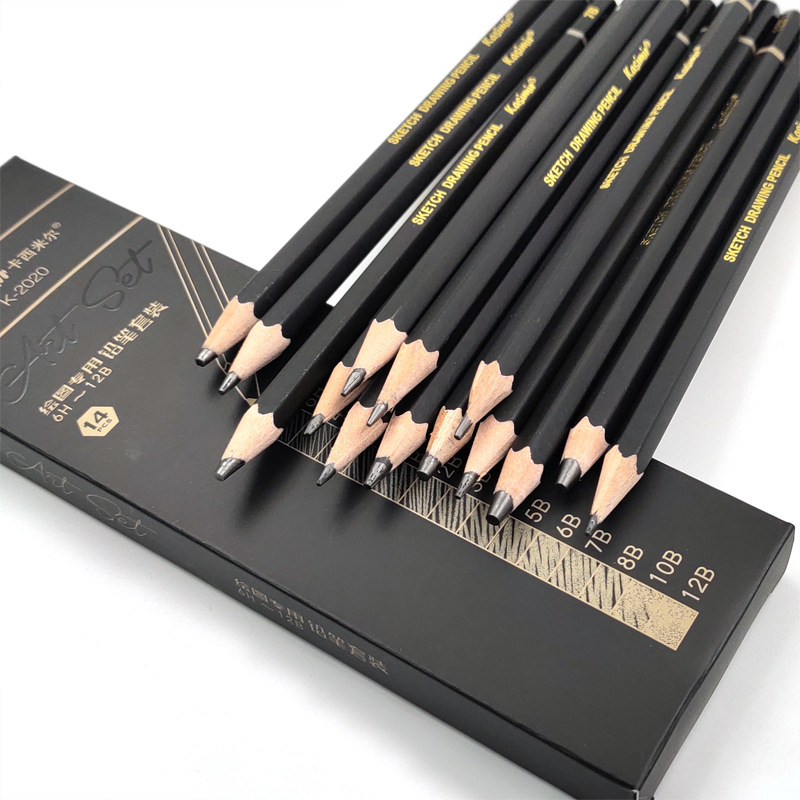 Product Casimir14 Sketch Pencils Mixed Hongxing Stationery6 H-12 BArt Student Drawing Pencil