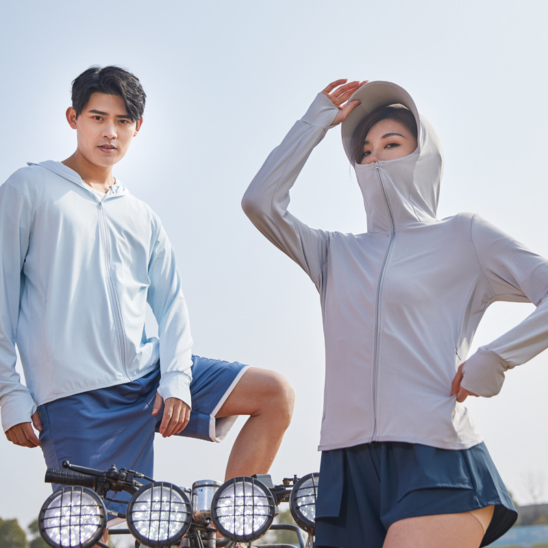 UPF50 여름 얇은 빠른 건조 통기성 남성과 여성의 캐주얼 스포츠 야외 커플 아이스 실크 선 스크린 재킷