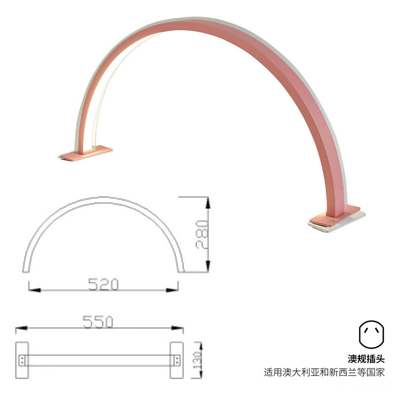 Nuevo medio mes de manicura lámpara LED protector de ojos manicura pestañas bordado lámpara de brillo de salón de belleza especial lámpara de horneado lámpara transfronteriza