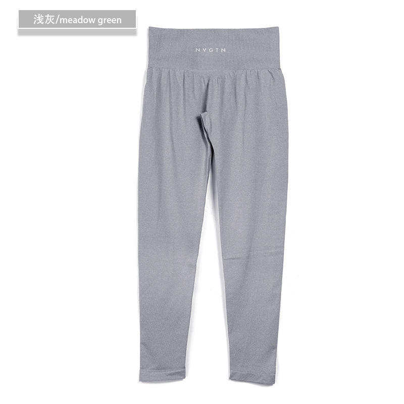 Nvgtn sin costura pantalones europeos y americanos deportes yoga fitness yoga pantalones versión sin logo alta calidad en stock