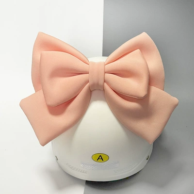 Motosiklet dəbilqələri | female riding motorcycle accessories battery - double-layer-luxury-bow-velcro-light-pink