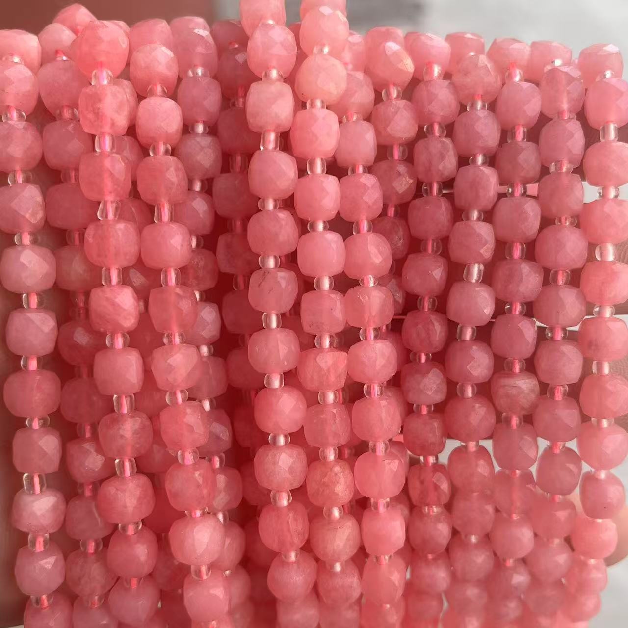 Diameter 8mm Jewelry Making Size Center-Drilled Drill Orientation Jewelry Accessories Classification A String Diameter 8mm Natural Stone Geometric Square Faceted Jewelry Accessories Beads