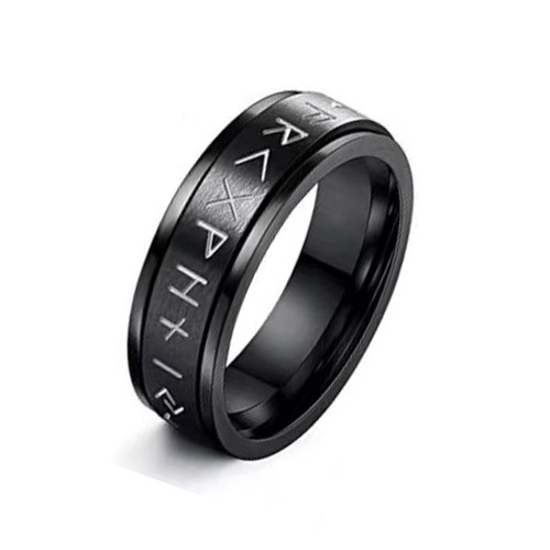 Amazon source Viking titanium steel rotatable decompression rotating ring stainless steel rune men's ring ring