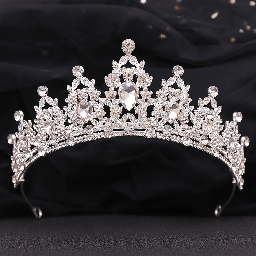201g Weight Crown Hair Accessories Type Princess Bridal Crown Alloy Inlay Artificial Crystal Rhinestones Crown