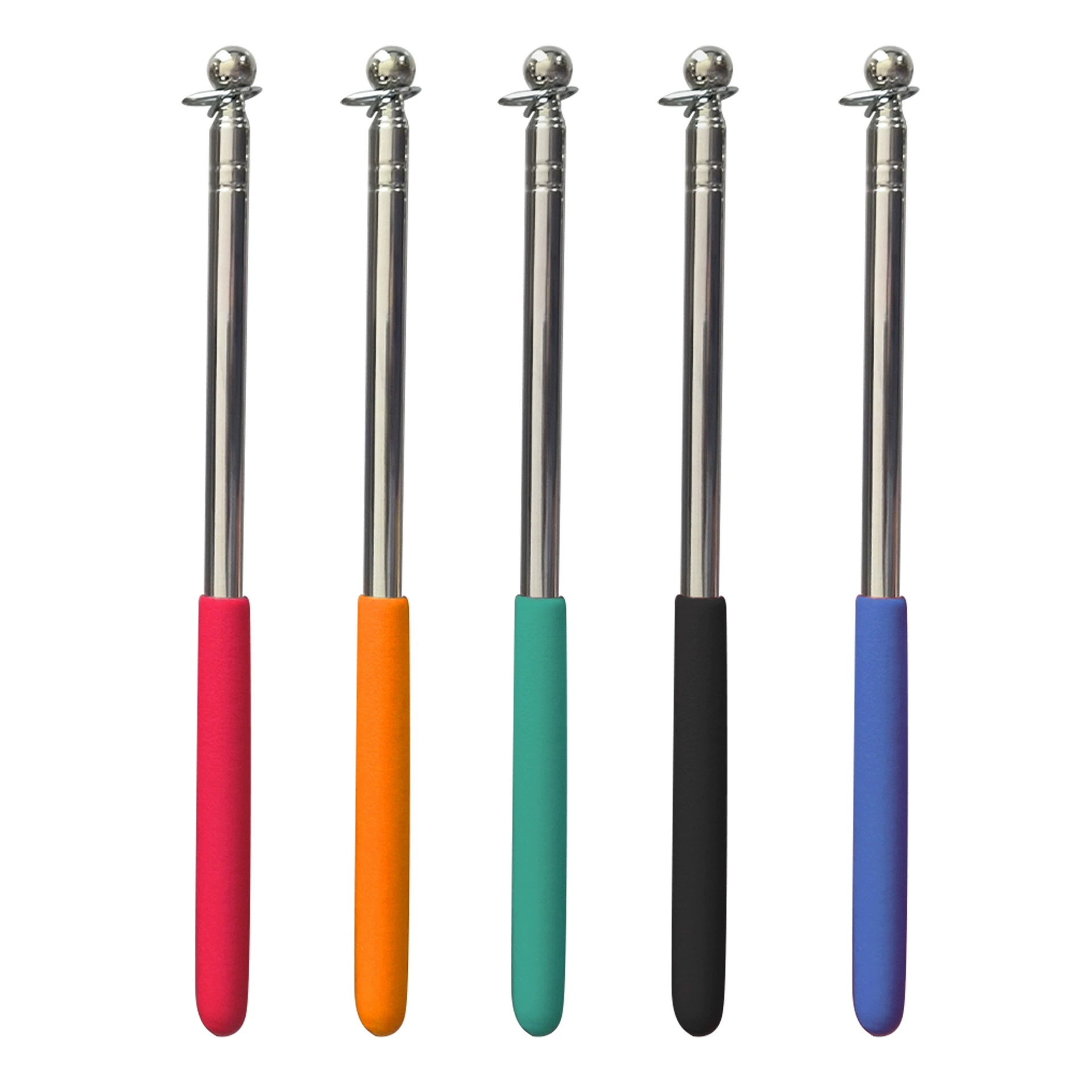Telescopic bold flagpole hand-crank flagpole stainless steel telescopic teaching whip black telescopic full set of snap buckle Anhui factory