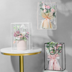 新款透明邊框手提袋PVC手提袋禮物袋子婚禮伴手禮袋子禮物手提袋