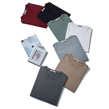 夏季主推大码男装纯色胖子净版短袖T恤 加肥大版宽松简约 T1661