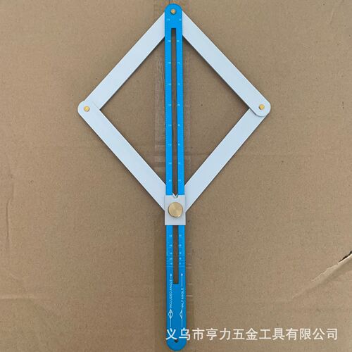 Foreign trade stainless steel diagonal ruler thickened trimming decoration woodworking door and window angle ruler multi-functional protractor