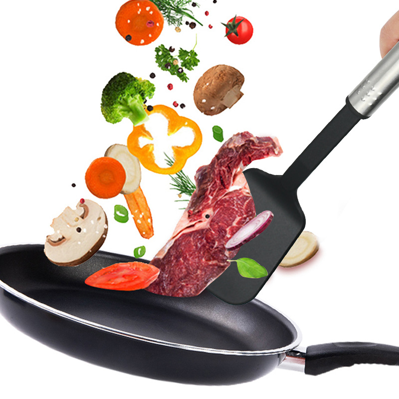 Venta al por mayor de nylon de acero inoxidable hogar utensilios de cocina pala cuchara traje utensilios de cocina conjunto completo de herramientas de cocina