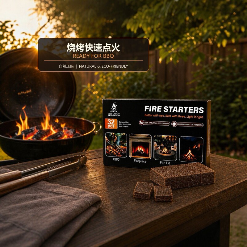 Outdoor camping fire starter block, barbecue quick-burning charcoal, fireplace fire aid, wax wood block, wood fiber easy-to-light charcoal tool Outdoor camping fire starter block, barbecue quick-burning charcoal, fireplace fire aid, wax wood block, wood fiber easy-to-light charcoal tool