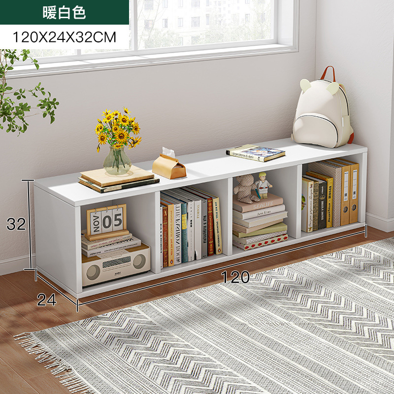 Estantería Estante de piso Estante de piso Estante de libro corto Dormitorio Combinación libre Gabinete de rejilla Ventana salediza Gabinete de almacenamiento de balcón Armario de almacenamiento