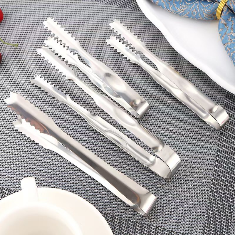 Stainless Steel Ice Cube Clip Carbon Clip Multifunctional Bread Bar Barbecue Barbecue Clip Kitchen Food Clip Hotel Towel Clip