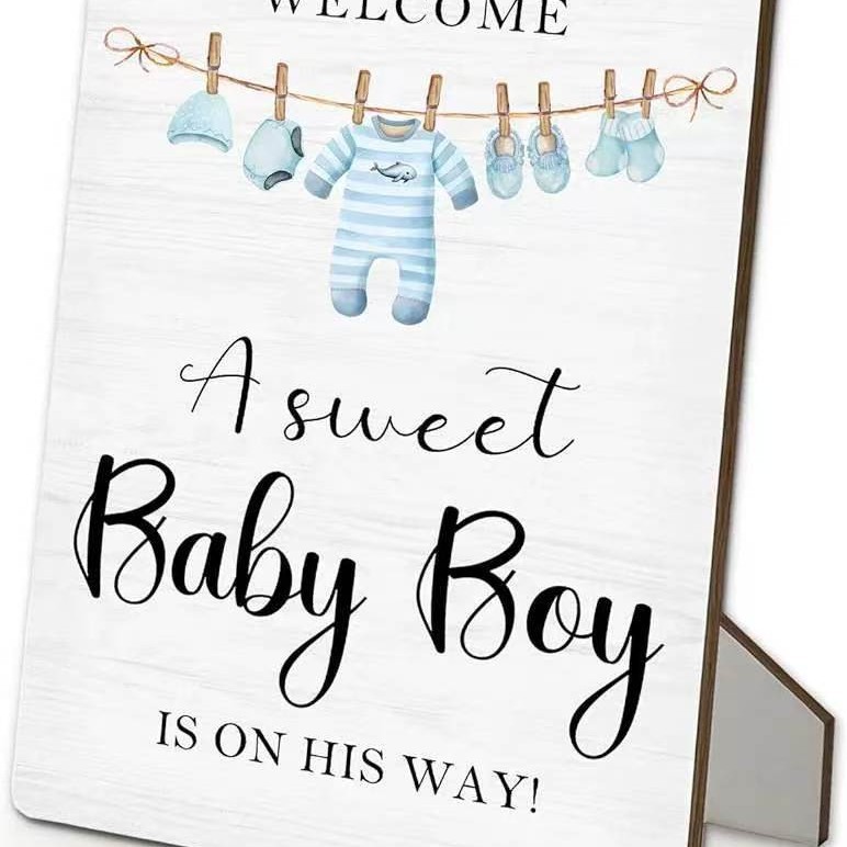 Wooden Picture Frame Baby Shower Baptism Party Game Sign Kit Decorative Gender Reveal Party Decoration Wooden Signs
