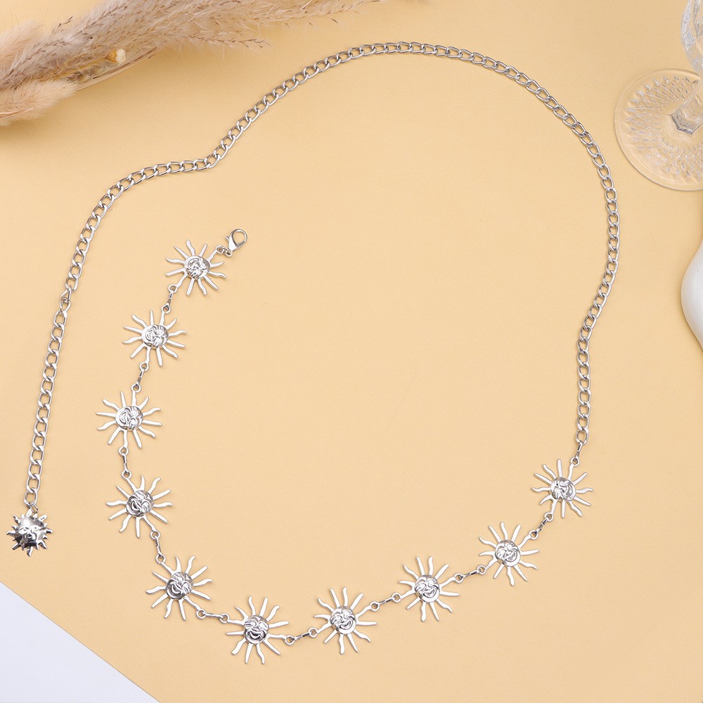 Однослойная белая маленькая солнечная цепочка на талию K