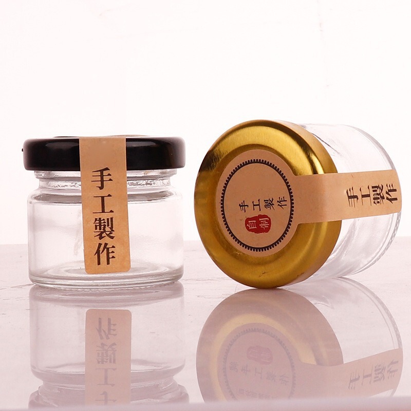 透明玻璃圆形蜂蜜瓶密封带盖包装瓶子小号喜蜜瓶燕窝瓶酱菜辣酱瓶|undefined