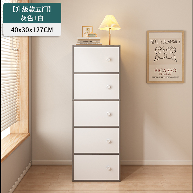 Estante de libros estante de piso sala de estar armario de libros armario de almacenamiento integrado contra la pared almacenamiento doméstico con puerta armario de exhibición a prueba de polvo