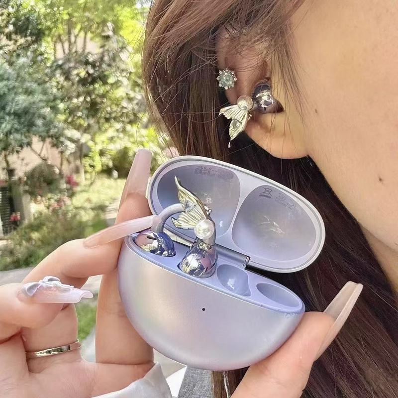 浪漫樱花眼泪温柔灵动耳机耳夹时尚精致甜美桃花耳环锆石气质耳饰|undefined