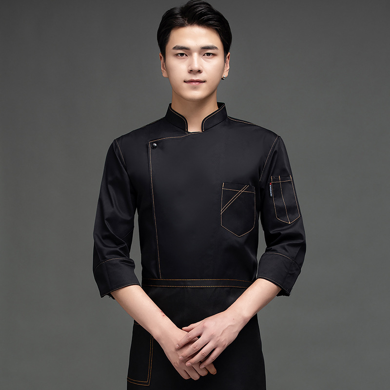 Chef ropa de trabajo de los hombres de manga larga ropa de otoño e invierno catering restaurante hornear panadería pastel ropa de chef occidental