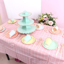 北欧一次性桌布长方形塑料餐桌布桌垫派对甜品台装饰防水防油台布
