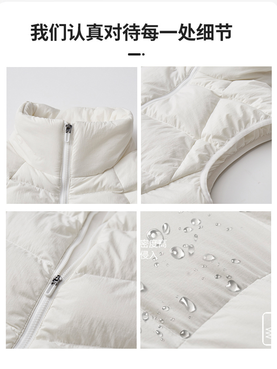 Cross-border doble cara ligera sin mangas chaleco de plumón al aire libre chaleco de plumón 90 blanco para hombres personalizado de alta gama image 6