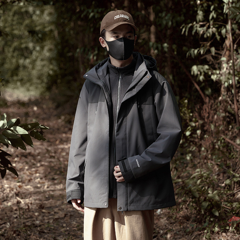 Chaqueta de Montaña Impermeable y Cortavientos 3 en 1 Desmontable, Estilo Unisex, Nueva Colección 2025