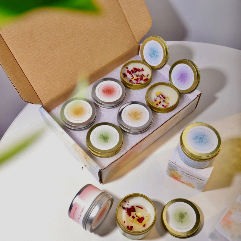 ¿Cara de soja transfronteriza con flores secas y sopa de banana? Regalos de cumpleaños de boda flores de flores de vela aromática