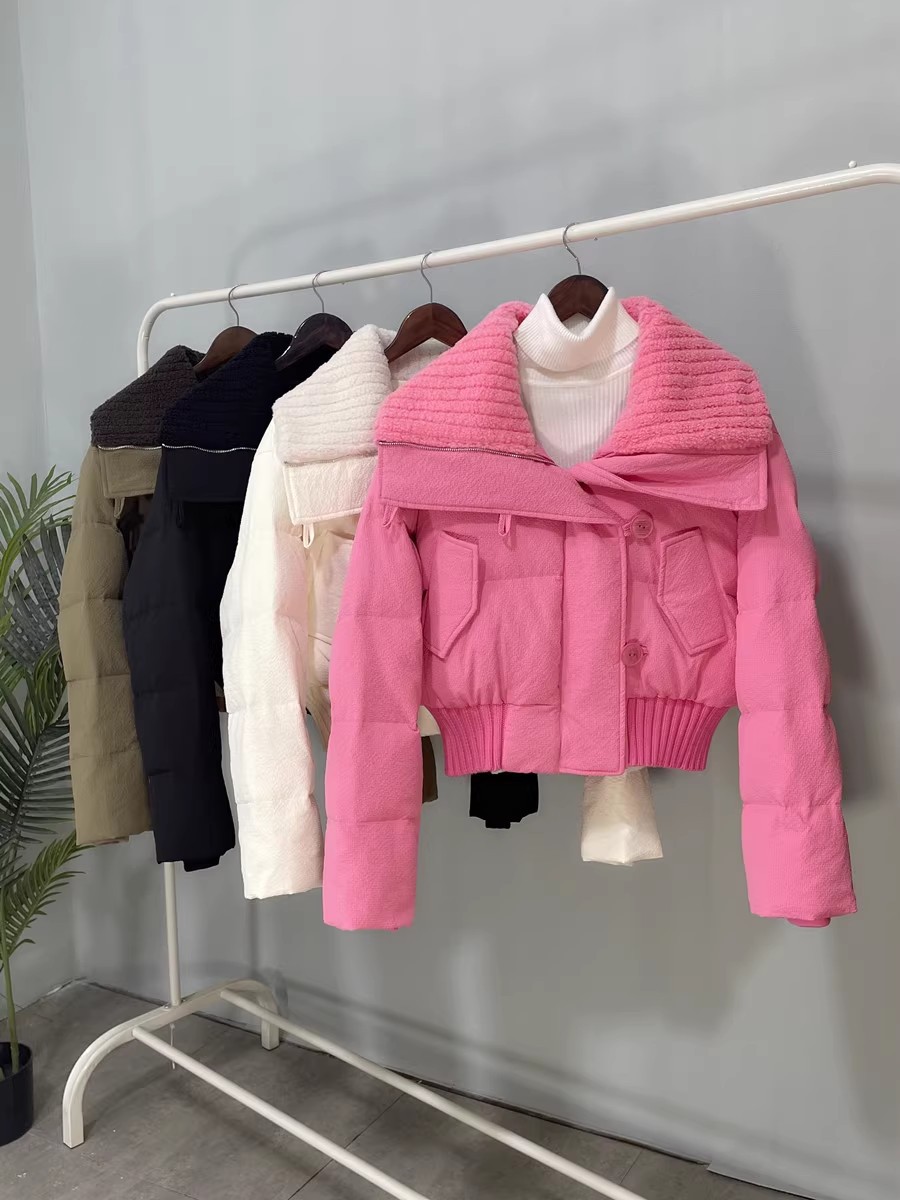 490g Weight cotton clothes Outerwear Type Long Sleeve Sleeve Length Women's Casual Solid Color Button Single Breasted Coat Cotton Clothes