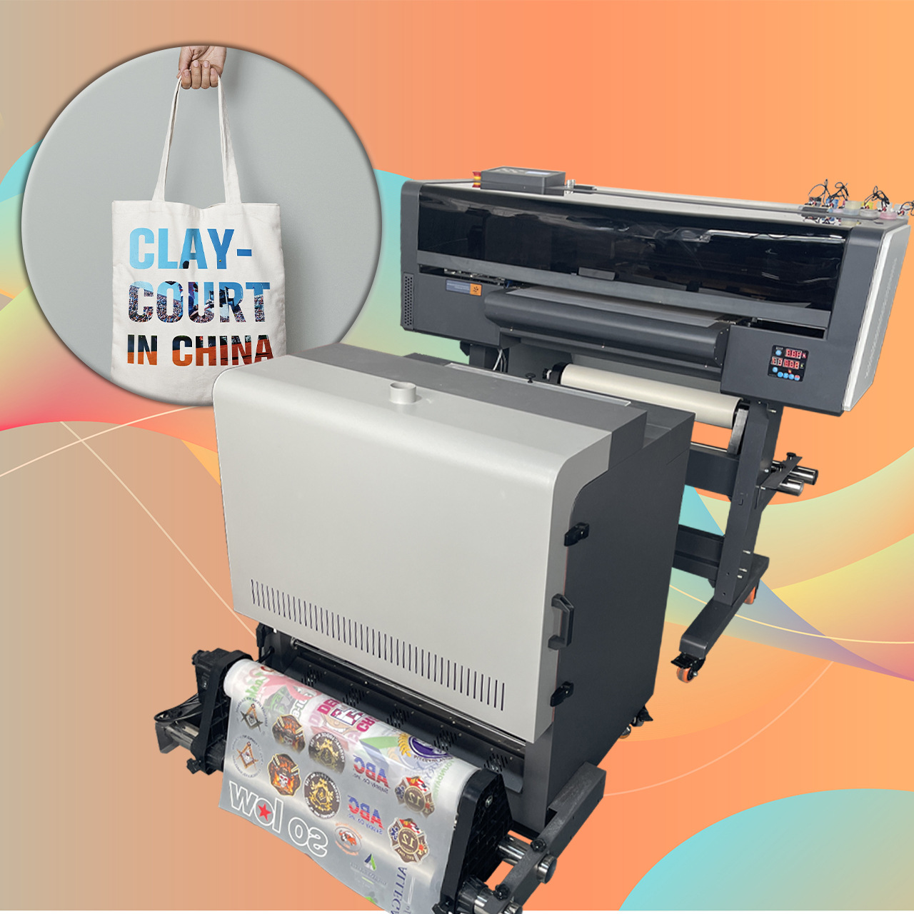 DTF白墨烫画打印机60CM双3200打印头卫衣T恤数码印花免镂空高精度