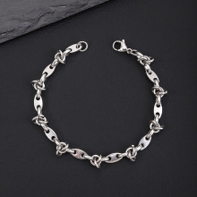 钛钢手链小众设计咖啡豆打结拼接不锈钢手工链高级百搭ins风手饰